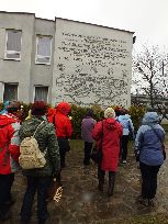 kolejny stary plan miasta - tym razem na ścianie szkoły