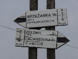 Drogowskazy na szlaku (który ciężko było czasami dostrzec)
